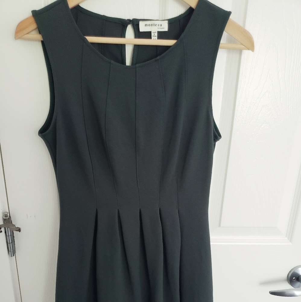 Monteau green party mini dress